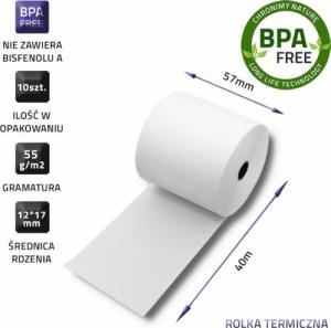 Qoltec ROLKA TERMICZNA 57X40 | 55G/M2 | 10SZT 2