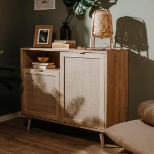 Finori Finori Szafka Bali 01A, dąb sonoma i detale stylizowane na trzcinę 3
