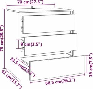 vidaXL vidaXL Szafka, szary dąb sonoma, 70x41x75 cm, płyta wiórowa 9