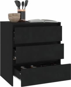 vidaXL Komoda, czarna, 70 x 41 x 75 cm, płyta wiórowa 3