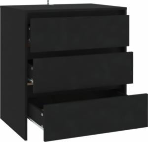 vidaXL Komoda, czarna, 70 x 41 x 75 cm, płyta wiórowa 8