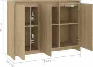 vidaXL vidaXL Szafka, dąb sonoma, 102x33x75 cm, płyta wiórowa 8
