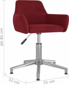 Krzesło biurowe vidaXL 3092736 Ciemnoczerwone 8