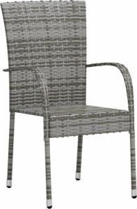 vidaXL vidaXL 3-częściowy zestaw mebli ogrodowych, polirattan, szary 3