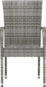 vidaXL vidaXL 3-częściowy zestaw mebli ogrodowych, polirattan, szary 4