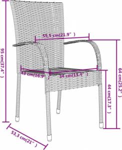 vidaXL vidaXL 3-częściowy zestaw mebli ogrodowych, polirattan, szary 8