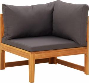 vidaXL 2-cz. zestaw wypoczynkowy do ogrodu, ciemnoszare poduszki 4