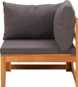 vidaXL 2-cz. zestaw wypoczynkowy do ogrodu, ciemnoszare poduszki 5