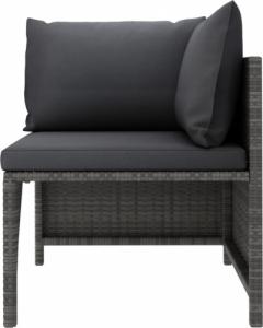 vidaXL vidaXL 3-cz. zestaw wypoczynkowy do ogrodu, poduszki, rattan PE, szary 4