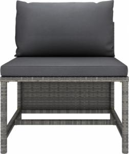 vidaXL vidaXL 3-cz. zestaw wypoczynkowy do ogrodu, poduszki, rattan PE, szary 7