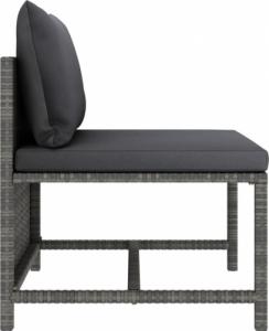 vidaXL vidaXL 3-cz. zestaw wypoczynkowy do ogrodu, poduszki, rattan PE, szary 8