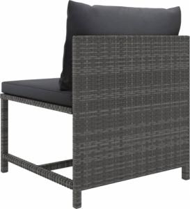 vidaXL vidaXL 3-cz. zestaw wypoczynkowy do ogrodu, poduszki, rattan PE, szary 9
