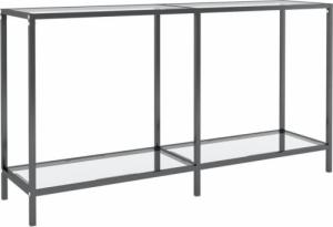 vidaXL Stolik konsolowy, przezroczysty, 140x35x75,5cm, szkło hartowane 2