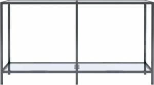 vidaXL Stolik konsolowy, przezroczysty, 140x35x75,5cm, szkło hartowane 3