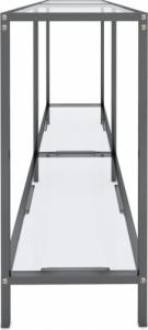 vidaXL Stolik konsolowy, przezroczysty, 140x35x75,5cm, szkło hartowane 4