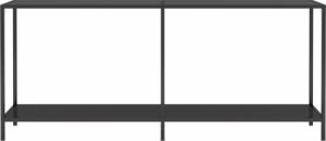 vidaXL vidaXL Stolik konsolowy, czarny, 180x35x75,5 cm, szkło hartowane 3