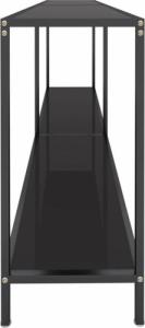 vidaXL vidaXL Stolik konsolowy, czarny, 180x35x75,5 cm, szkło hartowane 4