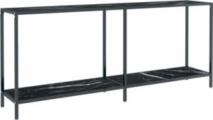 vidaXL vidaXL Stolik konsolowy, czarny, 180x35x75,5 cm, szkło hartowane 2
