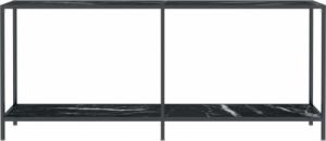 vidaXL vidaXL Stolik konsolowy, czarny, 180x35x75,5 cm, szkło hartowane 3