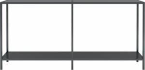 vidaXL vidaXL Stolik konsolowy, czarny, 160x35x75,5 cm, szkło hartowane 3