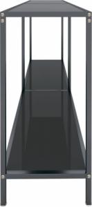 vidaXL vidaXL Stolik konsolowy, czarny, 160x35x75,5 cm, szkło hartowane 4