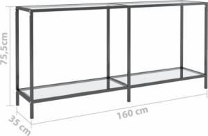 vidaXL vidaXL Stolik konsolowy, przezroczysty, 160x35x75,5cm, szkło hartowane 7