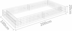 vidaXL Podwyższona donica gabionowa, galwanizowana stal, 200x100x20 cm 6