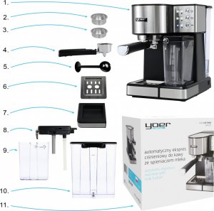 Ekspres ciśnieniowy Yoer Lattimo EMF01S 12