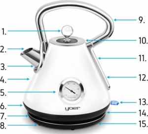 Czajnik Yoer EK02W Biały 9