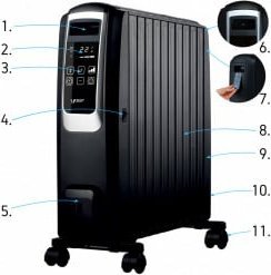 Grzejnik Yoer OFR1025BK olejowy 2500 W 4