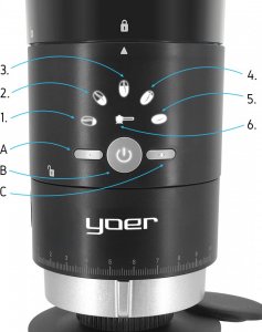 Młynek do kawy Yoer Elektryczny MŁYNEK do kawy ŻARNOWY Automatyczny STOŻKOWY Stalowy - YOER Mulino BCG01BK 8