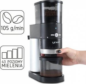Młynek do kawy Yoer Elektryczny MŁYNEK do kawy ŻARNOWY Automatyczny STOŻKOWY Stalowy - YOER Mulino BCG01BK 11