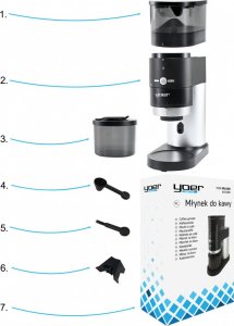 Młynek do kawy Yoer Elektryczny MŁYNEK do kawy ŻARNOWY Automatyczny STOŻKOWY Stalowy - YOER Mulino BCG01BK 13