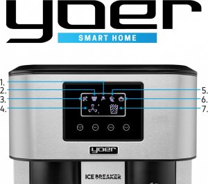 Kostkarka do lodu Yoer 3w1 z dystrybutorem wody i kruszarką lodu - Ice Breaker IMW03BK 5