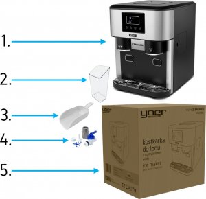 Kostkarka do lodu Yoer 3w1 z dystrybutorem wody i kruszarką lodu - Ice Breaker IMW03BK 15