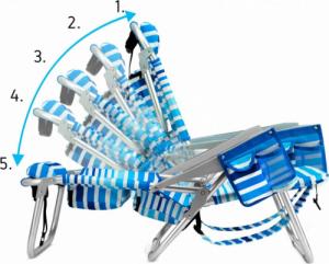 Yoer Leżak Plażowy Hawaii TCC01B  Składane Turystyczne 4w1 Plecak + Lodówka 3