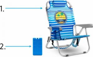 Yoer Leżak Plażowy Hawaii TCC01B  Składane Turystyczne 4w1 Plecak + Lodówka 6