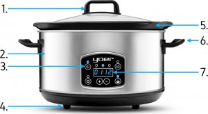 Yoer WOLNOWAR Elektryczny GARNEK CERAMICZNY 4,5L Programator czasowy AUTOMATYCZNY Slow Cooker - YOER Clever-Cook SC4502S 2