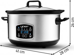 Yoer WOLNOWAR Elektryczny GARNEK CERAMICZNY 4,5L Programator czasowy AUTOMATYCZNY Slow Cooker - YOER Clever-Cook SC4502S 14