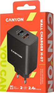 Ładowarka Canyon H-07 2x USB-A 2.4 A (CNE-CHA07B) 2