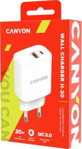 Ładowarka Canyon 1x USB-A 1x USB-C 3 A (CNE-CHA20W04) 3