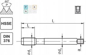 Fanar GWINTOWNIK M12 DIN-376C R40 (6G) HSSE 800 1