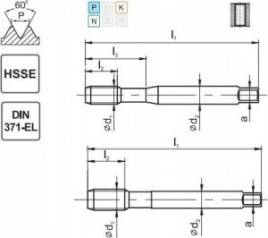 Fanar GWINTOWNIK M 3 DIN-371B EL (6H) HSSE 800 1