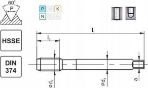 Fanar GWINTOWNIK M14x1 DIN-374C (6H) HSSE 800 1