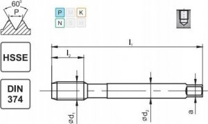 Fanar GWINTOWNIK M16x1 DIN-374C R40 (6H) HSSE 800 1