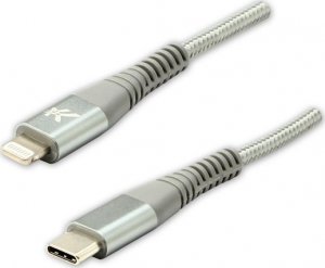 Kabel USB Logo USB-C - Lightning 1 m Srebrny 1