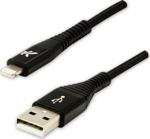 Kabel USB Logo USB-A - Lightning 1 m Czarny 1