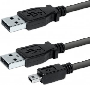 Kabel USB Logo Kabel USB (2.0), USB A 2x M - USB mini M (5 pin), 0.6m, czarny, Logo, blistr 1