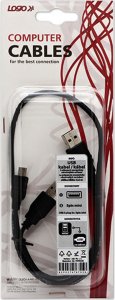 Kabel USB Logo USB-A - microUSB + USB-A 0.6 m Czarny 2