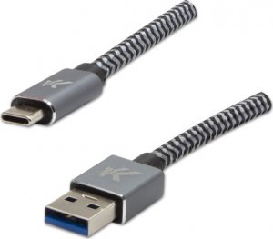 Kabel USB Logo USB-A - USB-C 1 m Czarno-szary 1
